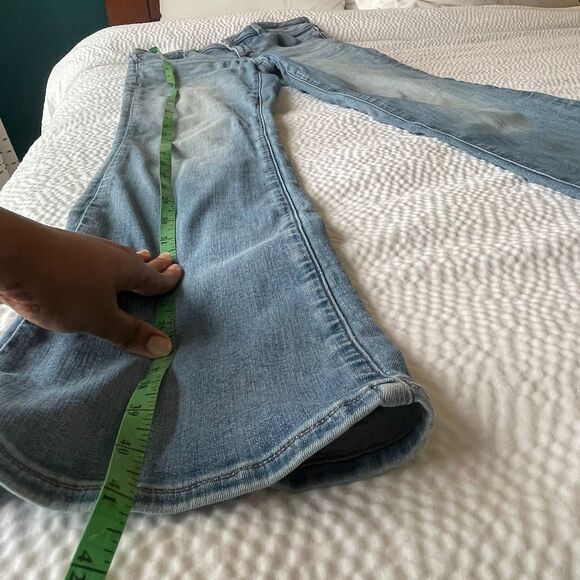 American Eagle Women's Stretch Blue Wide Leg Denim Jeans US 8 - Picture 6 of 10